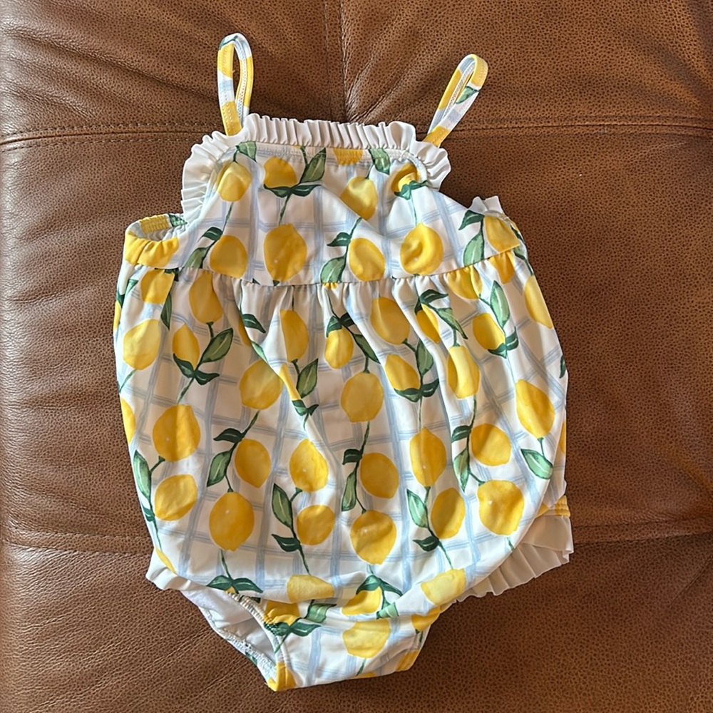 Janie and Jack Yellow lemon swim suit